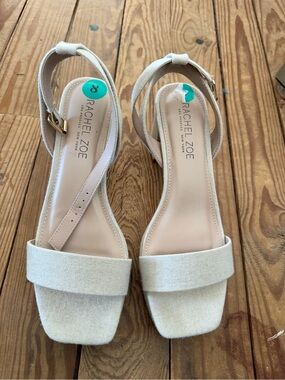 Cream Linen Heels